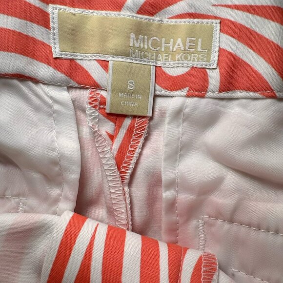Michael Kors Womens Shorts Size 8 Salmon Pink and White Pattern Great For Summer - Picture 6 of 8